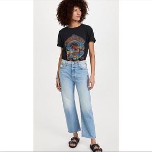 NWT Mother Ditcher Crop Resting Beach Face Straight High Jeans Size 27